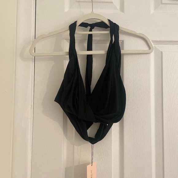 SHEIN BAE Draped Front Tie Backless Halter Top - Picture 3 of 3